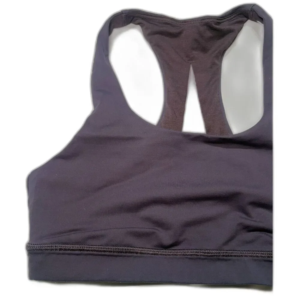 lululemon Invigorate Bra Size 6 Deep Plum Purple Mesh Racerback No Pads